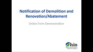 Morning Session - Asbestos Program Merger- Online Notification Form