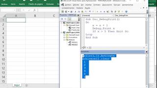 Uso de la Ventana Inmediato en el editor de VBA