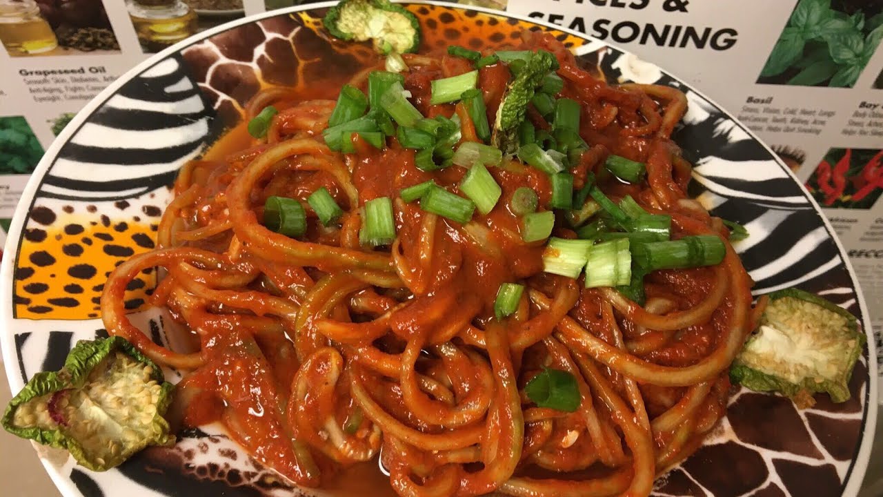 Raw Spaghetti Sauce with Cucumber Noodles - YouTube