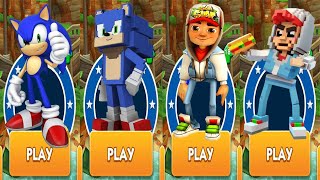 Sonic Dash - Sonic vs Minecraft Sonic Run vs Subway Surfers Classic 2024 - Jake vs Pixel Jake