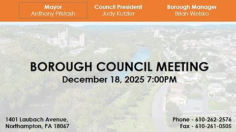 Northampton Borough Council Meeting - December 18, 2025
