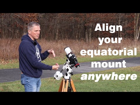 Align equatorial mount when unable to see pole star (north or south)