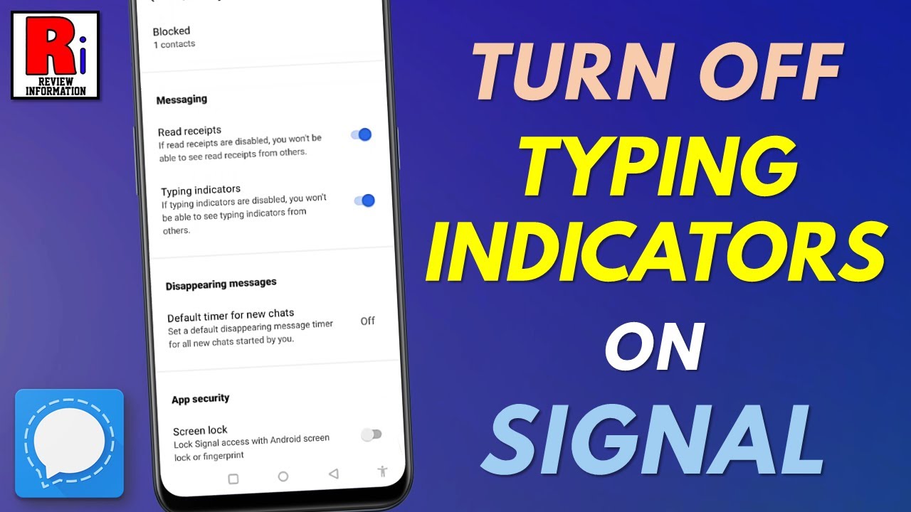 How To Turn Off Typing Indicators On Signal Messenger YouTube