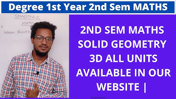 2ND SEM MATHS SOLID GEOMETRY 3D ALL UNITS AVAILABLE  IN OUR WEBSITE FOR BEST RESULTS | SHORTTRICKS4U