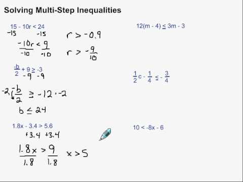 Solving Multi Step Inequalities Youtube