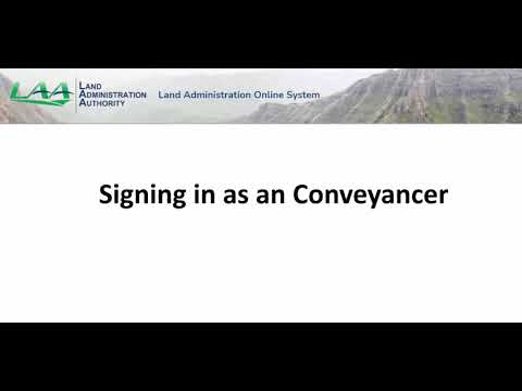 How to Sign in as a Conveyancer on Lesotho's Land Administration Online System