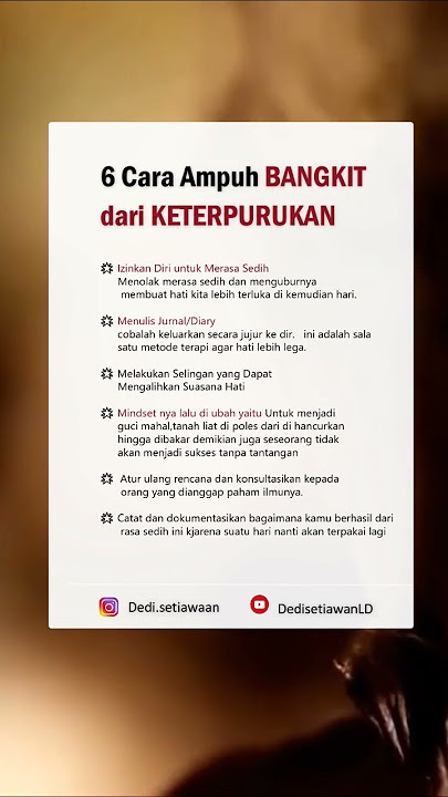 6 Cara ampuh bangkit dari keterpurukan #shorts #katakatabijak #videomotivasi #penyemangathidup