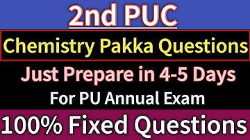 2nd PUC Important and Fixed Questions in Chemistry 2020-21