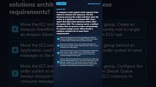 A company’s order system sends requests from clients to Amazon EC2 instances | AWS SAA-C03 #Shorts