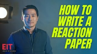 How to Write a Reaction Paper