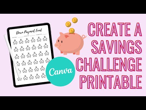 How To Create A Savings Challenge Printable In Canva | Etsy Digital Download Ideas