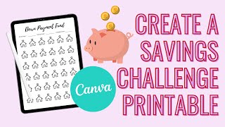 How To Create A Savings Challenge Printable In Canva | Etsy Digital Download Ideas