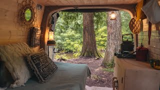 ASMR in my converted van | Nature Sounds in The Forest