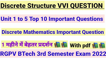Discrete Structure RGPV BTech 3rd semester Important Question | Discrete Structure BTech CSE 3rd sem