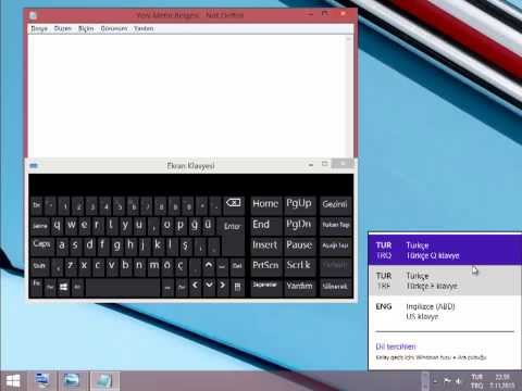 Windows 8'de Klavye Düzeni Degistirme
