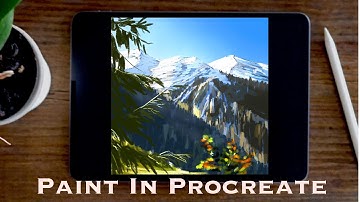 How to Draw Snow On Mountains in Procreate Tutorial | Paint with Basic Brushes| The ProArt