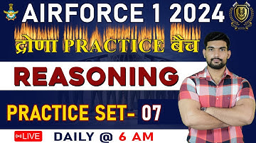 Reasoning -07 Airforce 1 2024  Y group Reasoning by Robin tomar sir | Air force 1 2024 exam Classes