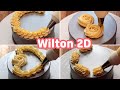 Wilton 2D nozzle Piping Tutorial | 25 Cake border design Ideas | Cake decorating