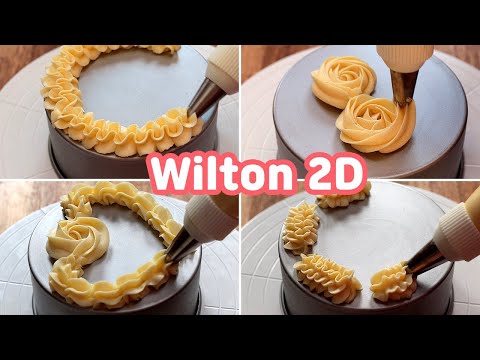Wilton 2D nozzle Piping Tutorial  25 Cake border design Ideas  Cake decorating
