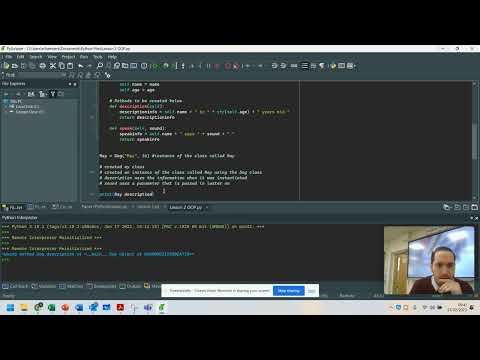 Intro to OOP (Object Oriented Python 3.10) - Lesson 2 - Classes & Methods/Functions