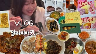 VLOG | 먹방 브이로그 | 앞자리바뀐썰 푼다^^.. ( 자연도 소금빵,집밥요리 묵은지김치찜,간짜장만들기,오징어무국,비빔밥,신상과자, 예산시장먹방, 약과, 치킨볶음밥, 연세크림빵