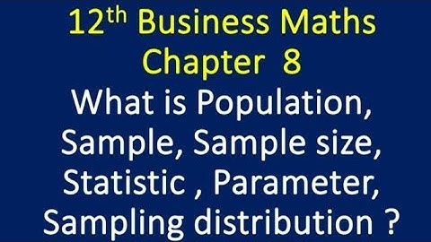 12th Business Maths TN Syllabus Exercise 8.1 What is Population, Sample , Statistic, Parameter ?