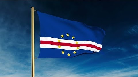 4K Cape Verde flag slider style. Waving in the wind with cloud background animation Stock video