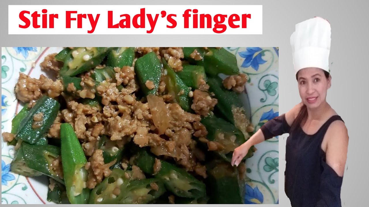 Stir fry Lady's Finger in shrimp sauce and mince porkGlory Ann's