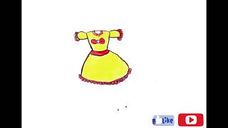 How to draw frock 👧👗|| digital drawing iPad || step by step frock drawing 👧 #easy #kids #drawing