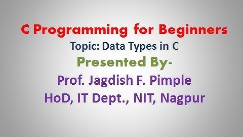 Lecture-5- Data Types in C Language