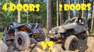 2 DOOR VS 4 DOOR ROCK CRAWLING! Jeep Wranglers, Who Will Do Better?