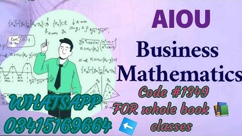 AIOU Course code 1349 ( Introduction to business Mathematics)