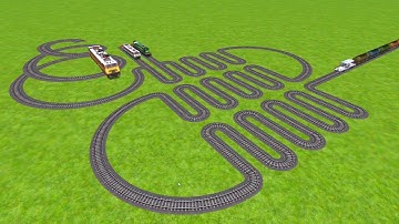 All TRAINS PASSING BY ZIG ZAG TRACKS RISKY RAILROAD TRACKS || train game videos 