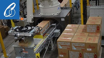 End of Line Palletizing System for Cases of Glass Water Bottles