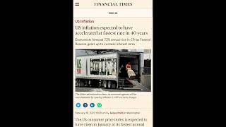BREAKING - US Inflation hits 40 years high!!🤯😱. CPI now at 7.5%. Highest since 1982. 😲