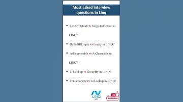Frequently Asked Linq Interview Questions #linq #linqinterviewquestions #interviewpreparation