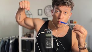 ASMR Pen Noms for You to sleep (male mouth sounds and whispers)