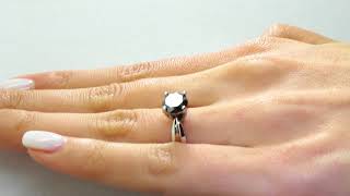 Solitaire Round Cut Black Diamond Engagement Ring in White Gold (MVSB0025-W) Solitaire Round Cut Black Diamond Engagement Ring in White Gold (MVSB0025-W)