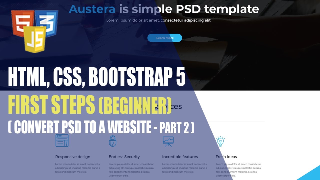 FIRST STEPS WITH HTML, CSS AND BOOTSTRAP 5 - PSD TO HTML (absolute beginners)