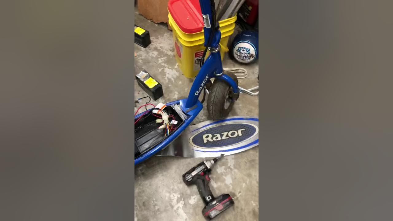 How to inflate the rear tire on a Razor E300 electric scooter without