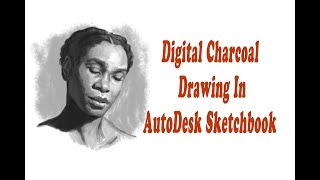 Digital Charcoal Portrait — Café Watercolor