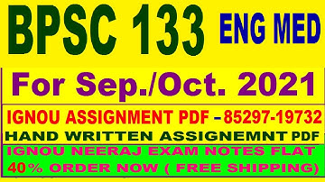 BPSC 133 solved assignment in English 2020-21 /IGNOU EXAM NOTES / Guides 40% Flat.Discount.