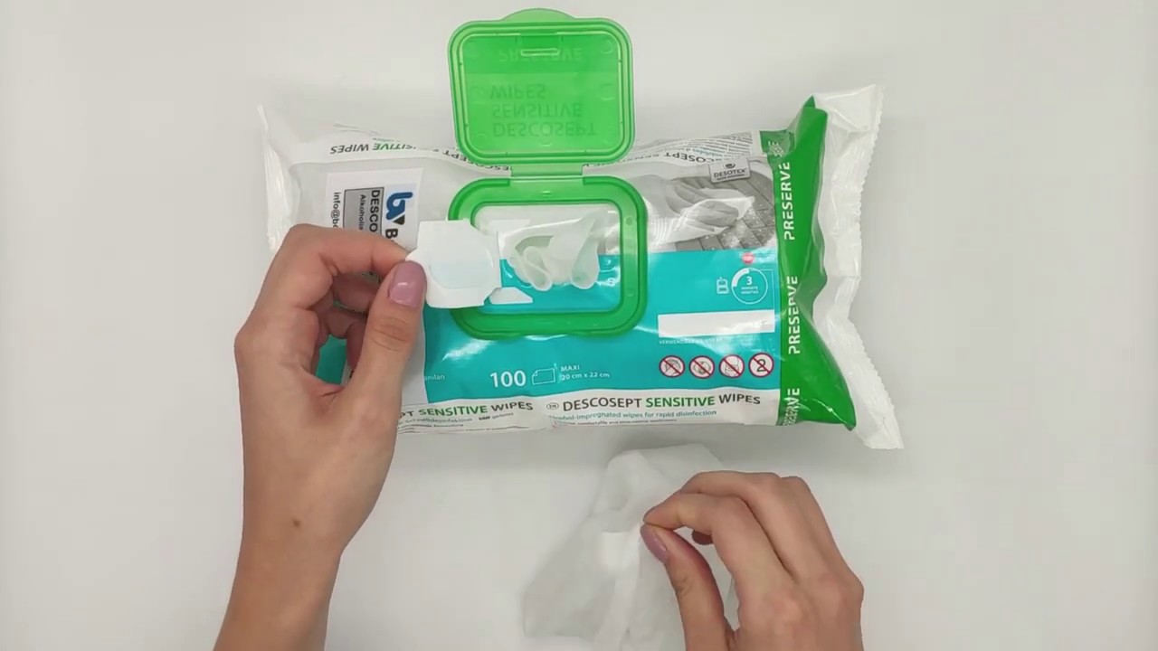 6X 100 Lingettes Pré-imbibées DESCOSEPT SENSITIVE WIPES - Foto 3