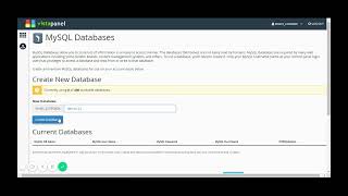 Creating a new MySQL Database in cPanel