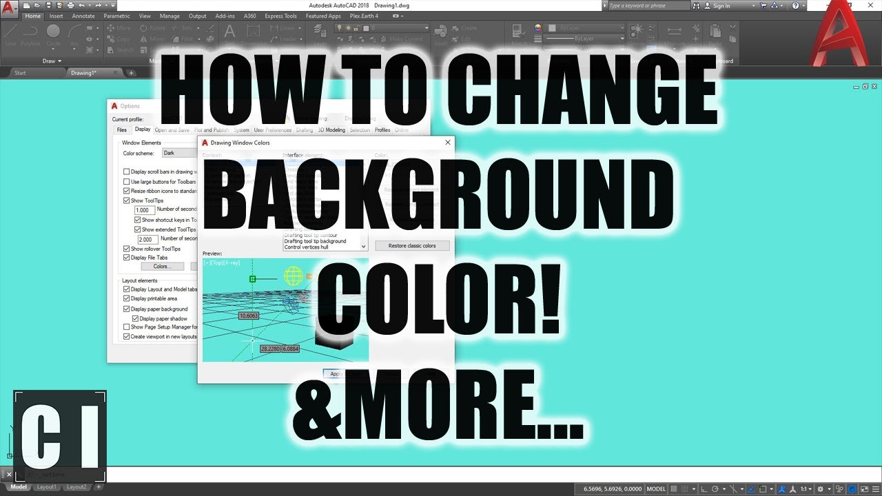 Autocad How To Change Color Of Background! - 2 Minute Tuesday