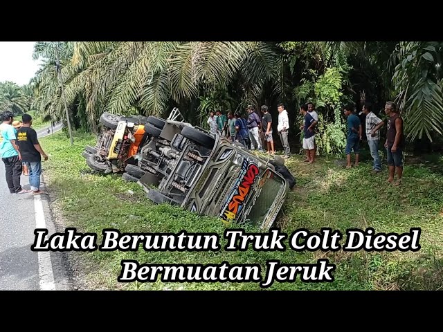 Kecelakaan Truk Bermuatan Jeruk Jalinsum ll Sopir & kernet Cedera class=