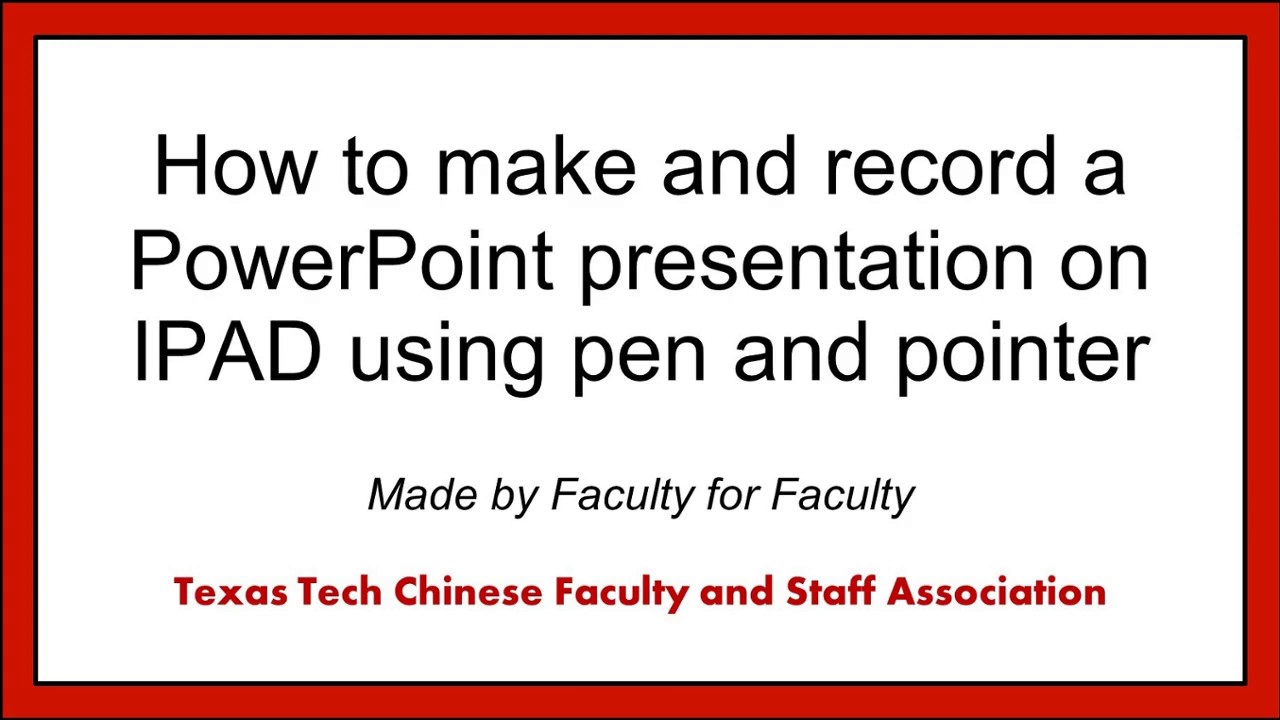 Make and Record a Power Point Presentation on IPAD pro Using Pen and