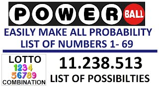 All Possible Lottery Number Combinations For Powerball