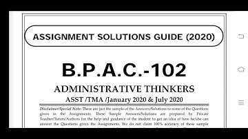 BPAC 102 Ignou Solved Assignment 2020-21
