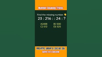 Reasoning Questions || Number Analogy ||  #shorts #reasoning #groupd #upsc #maths #ntpc